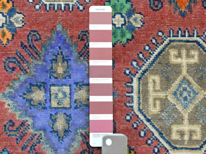 3'9" x 5'7" New Hand Knotted Pink Wool Rectangle Oriental Rug - MOA10254151