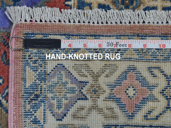3'9" x 5'7" New Hand Knotted Pink Wool Rectangle Oriental Rug - MOA10254151