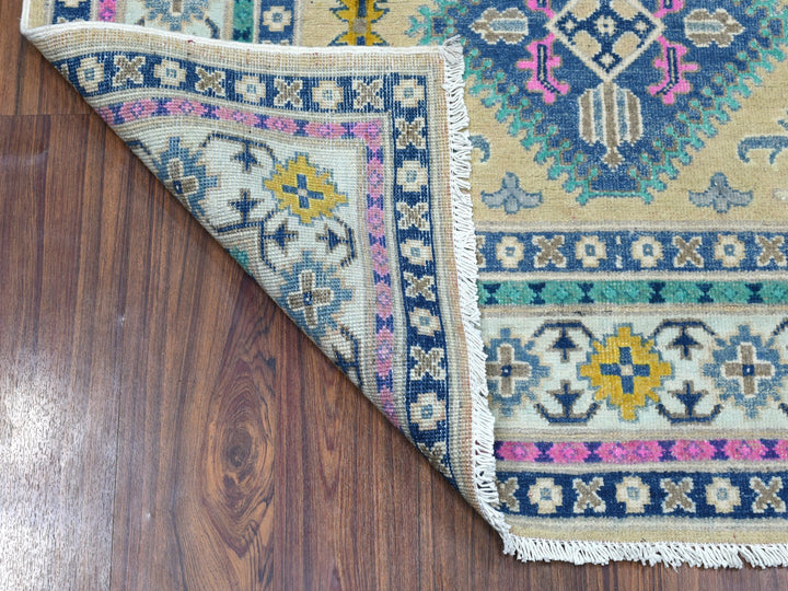 4'1" x 6'1" New Hand Knotted Beige Wool Rectangle Oriental Rug - MOA10254153