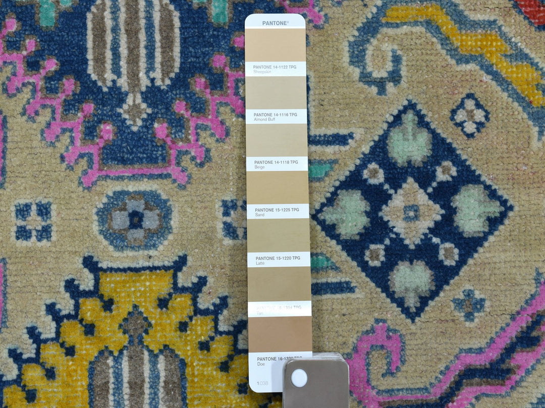 4'1" x 6'1" New Hand Knotted Beige Wool Rectangle Oriental Rug - MOA10254153