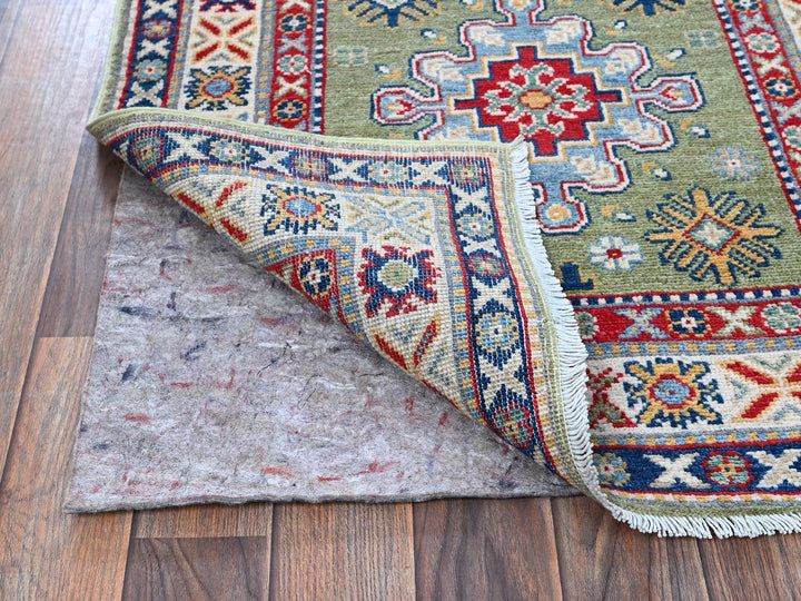 2'9" x 12'9" New Hand Knotted Green Wool Runner Oriental Rug - MOA102541