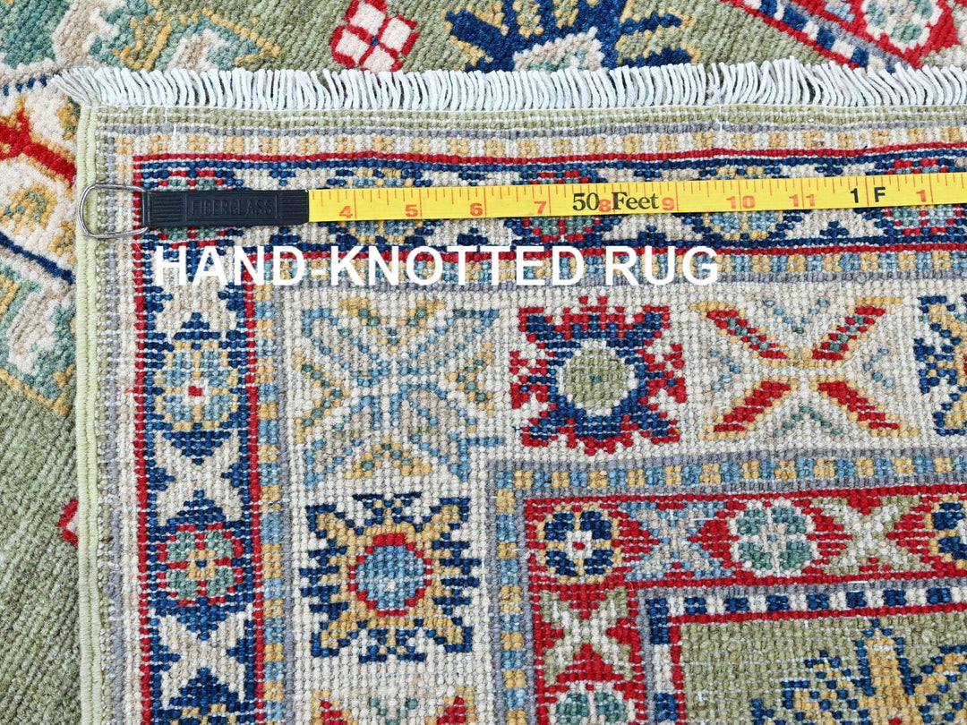 2'9" x 12'9" New Hand Knotted Green Wool Runner Oriental Rug - MOA102541