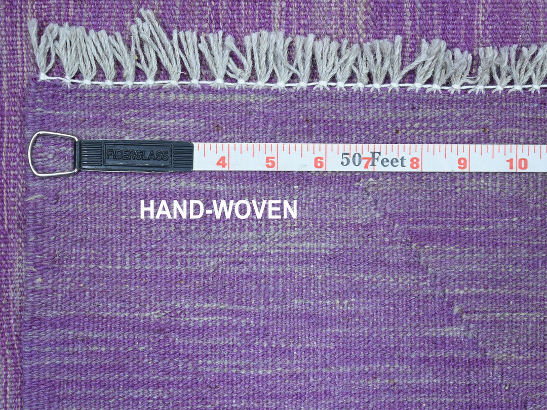 6'8" x 9'8" New Hand Woven Purple Wool Rectangle Oriental Rug - MOA10254213