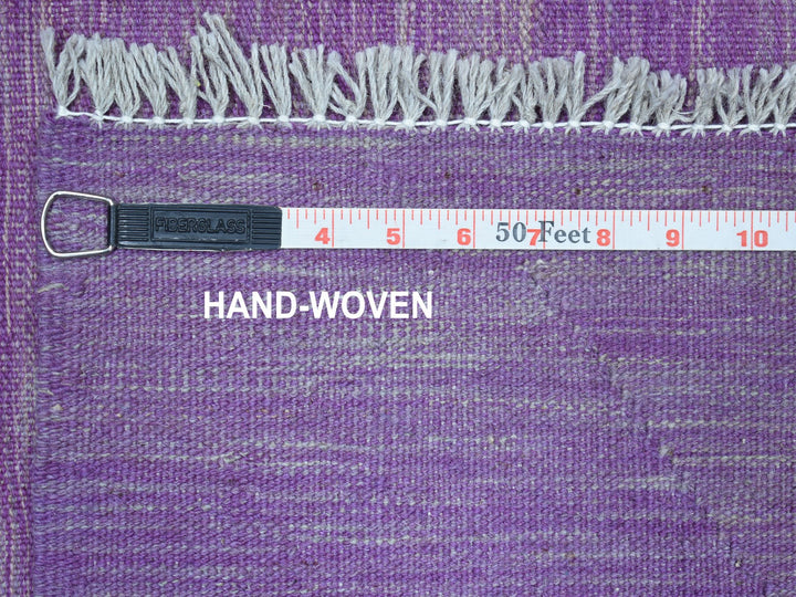 6'8" x 9'8" New Hand Woven Purple Wool Rectangle Oriental Rug - MOA10254213