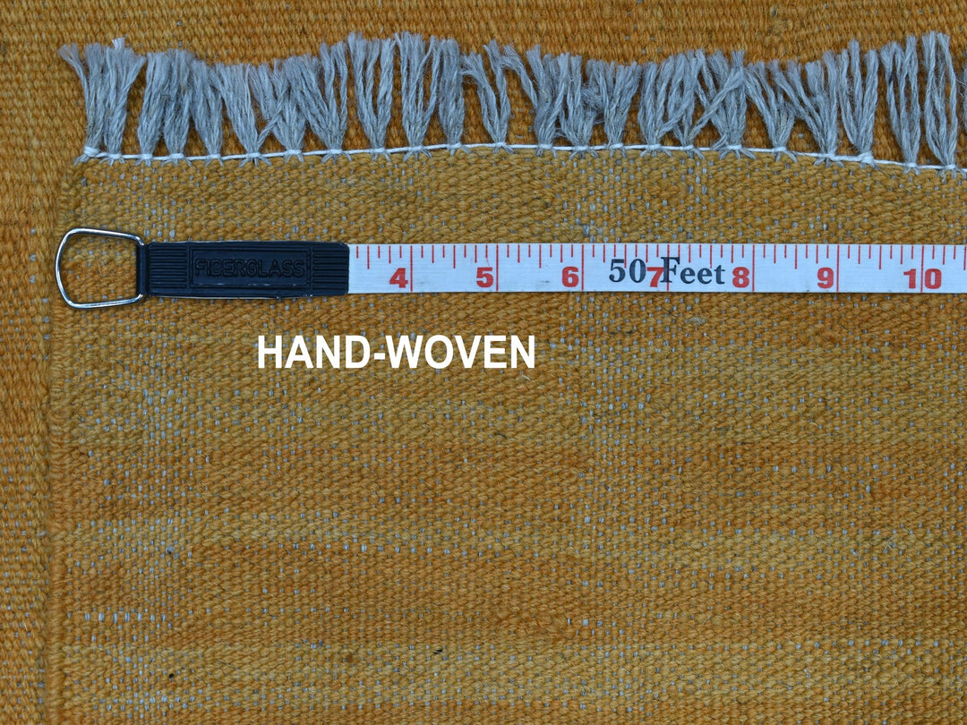 5'0" x 6'6" New Hand Woven Orange Wool Rectangle Oriental Rug - MOA10254225