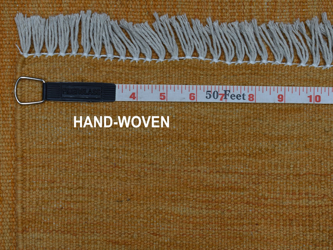 2'3" x 6'4" New Hand Knotted Yellow Wool Runner Oriental Rug - MOA10254249