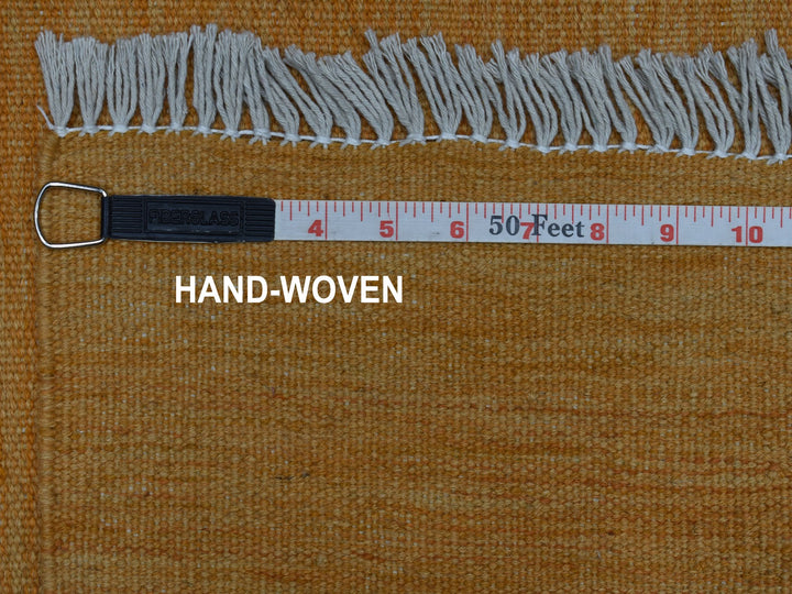 2'3" x 6'4" New Hand Knotted Yellow Wool Runner Oriental Rug - MOA10254249