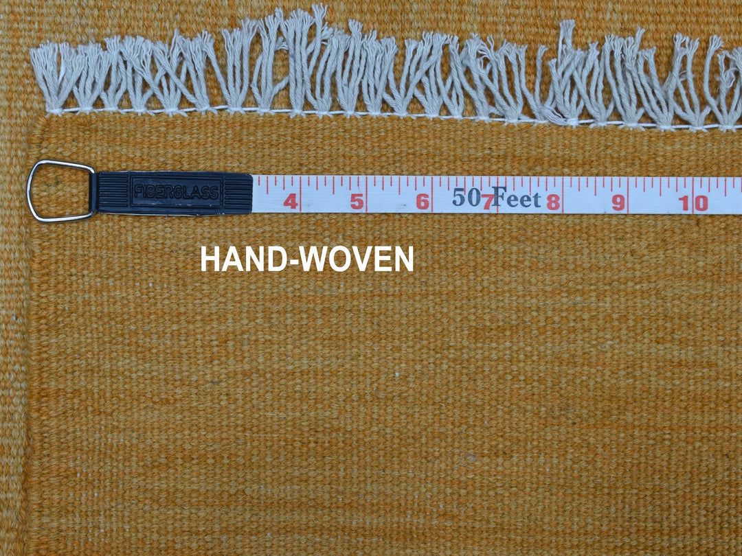 2'8" x 3'8" New Hand Woven Yellow Wool Rectangle Oriental Rug - MOA10254258