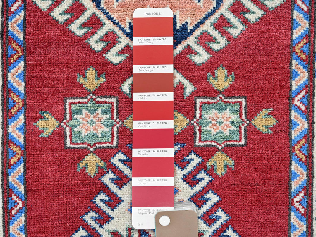 2'9" x 13'1" New Hand Knotted Red Wool Runner Oriental Rug - MOA102542