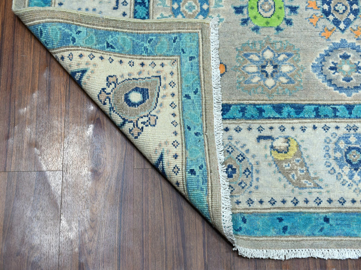 5'0" x 6'4" New Hand Knotted Grey Wool Rectangle Oriental Rug - MOA10254323