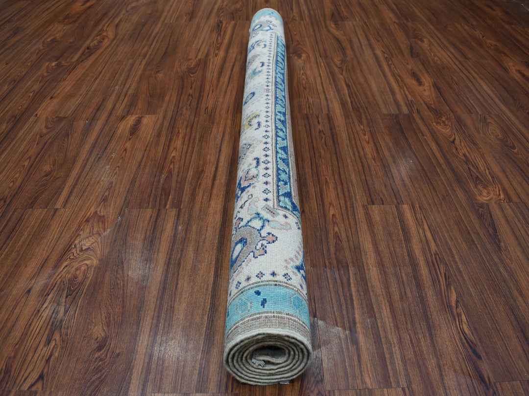 5'0" x 6'4" New Hand Knotted Grey Wool Rectangle Oriental Rug - MOA10254323