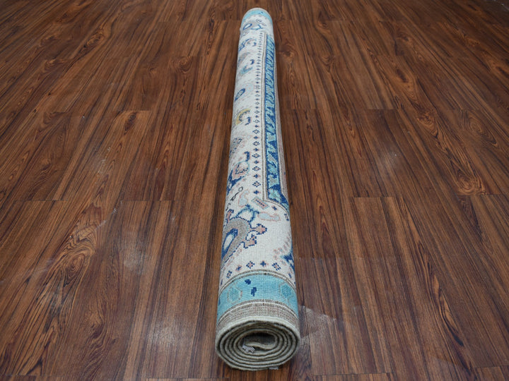 5'0" x 6'4" New Hand Knotted Grey Wool Rectangle Oriental Rug - MOA10254323