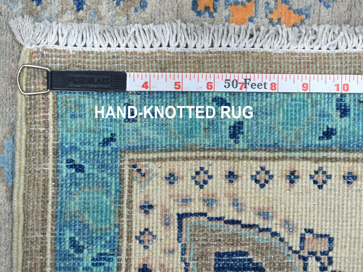 5'0" x 6'4" New Hand Knotted Grey Wool Rectangle Oriental Rug - MOA10254323