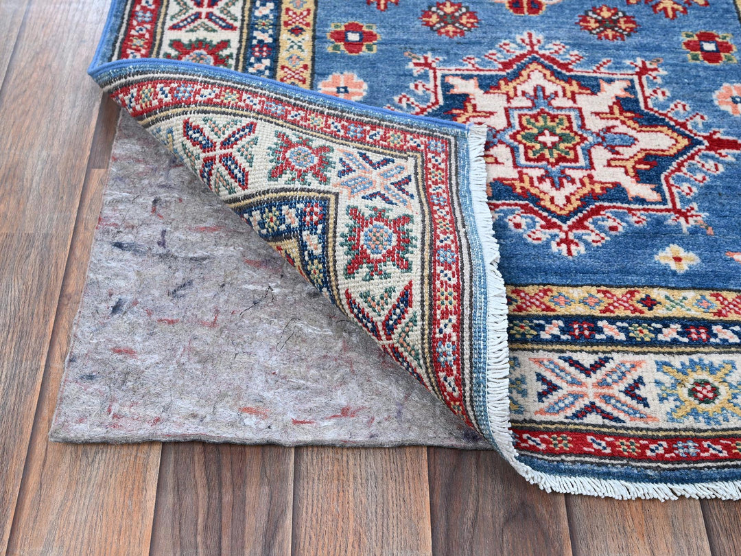 2'10" x 15'11" New Hand Knotted Blue Wool Runner Oriental Rug - MOA102544