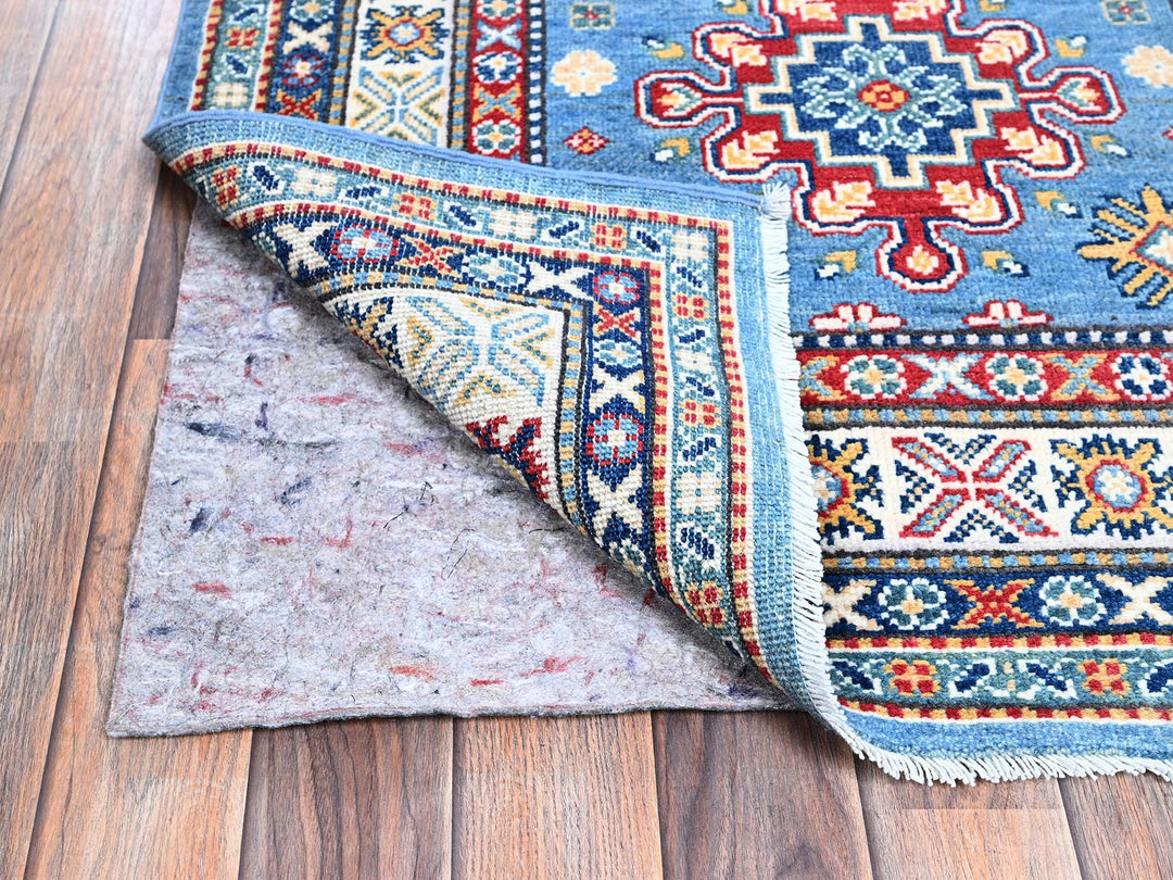 3'2" x 16'1" New Hand Knotted Blue Wool Runner Oriental Rug - MOA102545