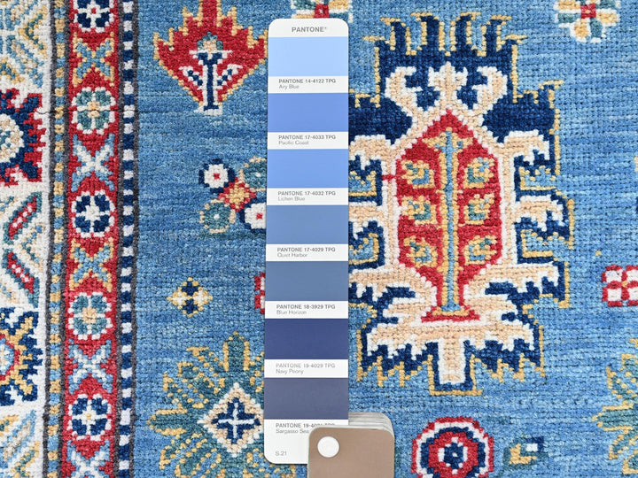 3'2" x 16'1" New Hand Knotted Blue Wool Runner Oriental Rug - MOA102545