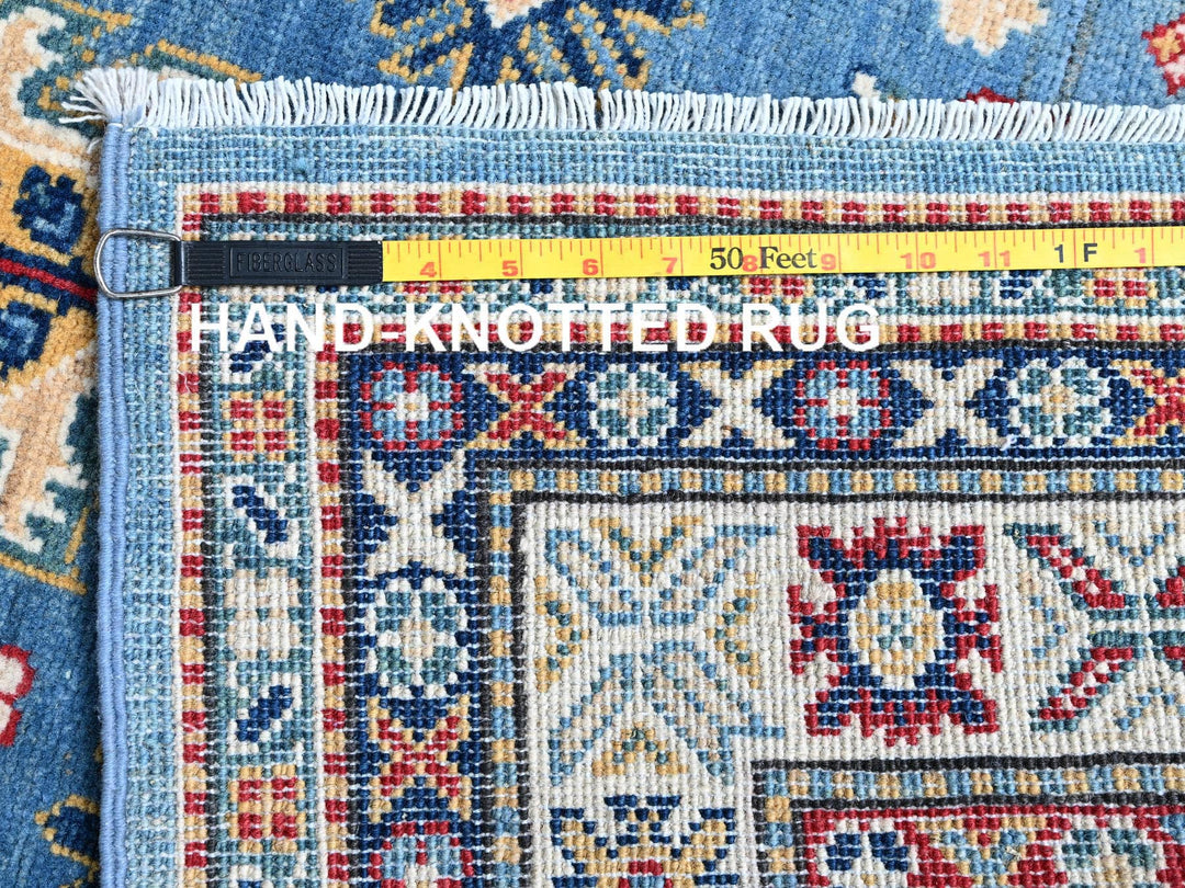 3'2" x 16'1" New Hand Knotted Blue Wool Runner Oriental Rug - MOA102545