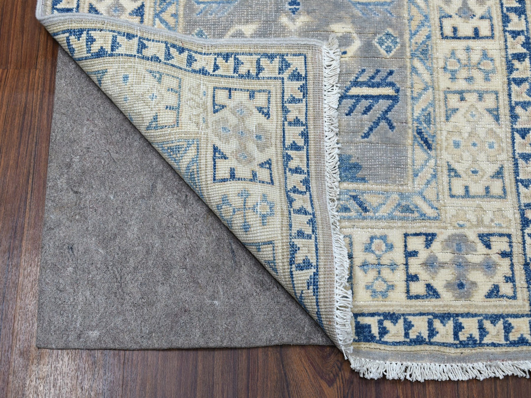 2'6" x 9'4" New Hand Knotted Grey Wool Runner Oriental Rug - MOA10254612