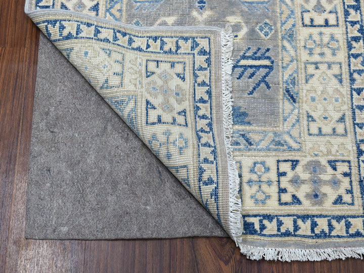 2'6" x 9'4" New Hand Knotted Grey Wool Runner Oriental Rug - MOA10254612