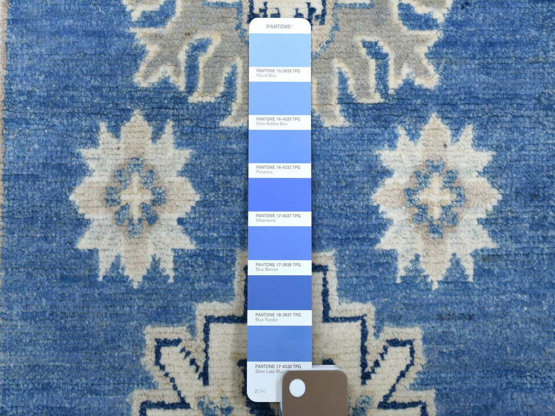 2'6" x 9'7" New Hand Knotted Blue Wool Runner Oriental Rug - MOA10254621