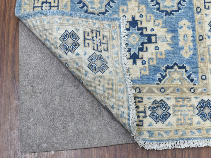 2'8" x 9'6" New Hand Knotted Blue Wool Runner Oriental Rug - MOA10254622