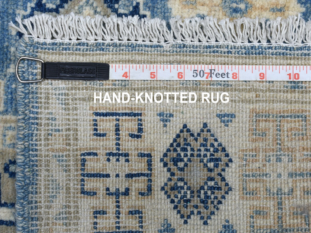 2'8" x 9'6" New Hand Knotted Blue Wool Runner Oriental Rug - MOA10254622