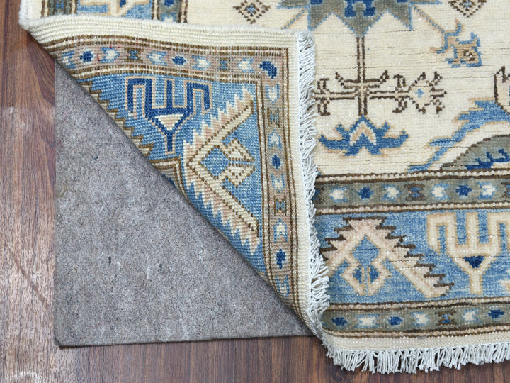 2'9" x 9'7" New Hand Knotted Ivory Wool Runner Oriental Rug - MOA10254660
