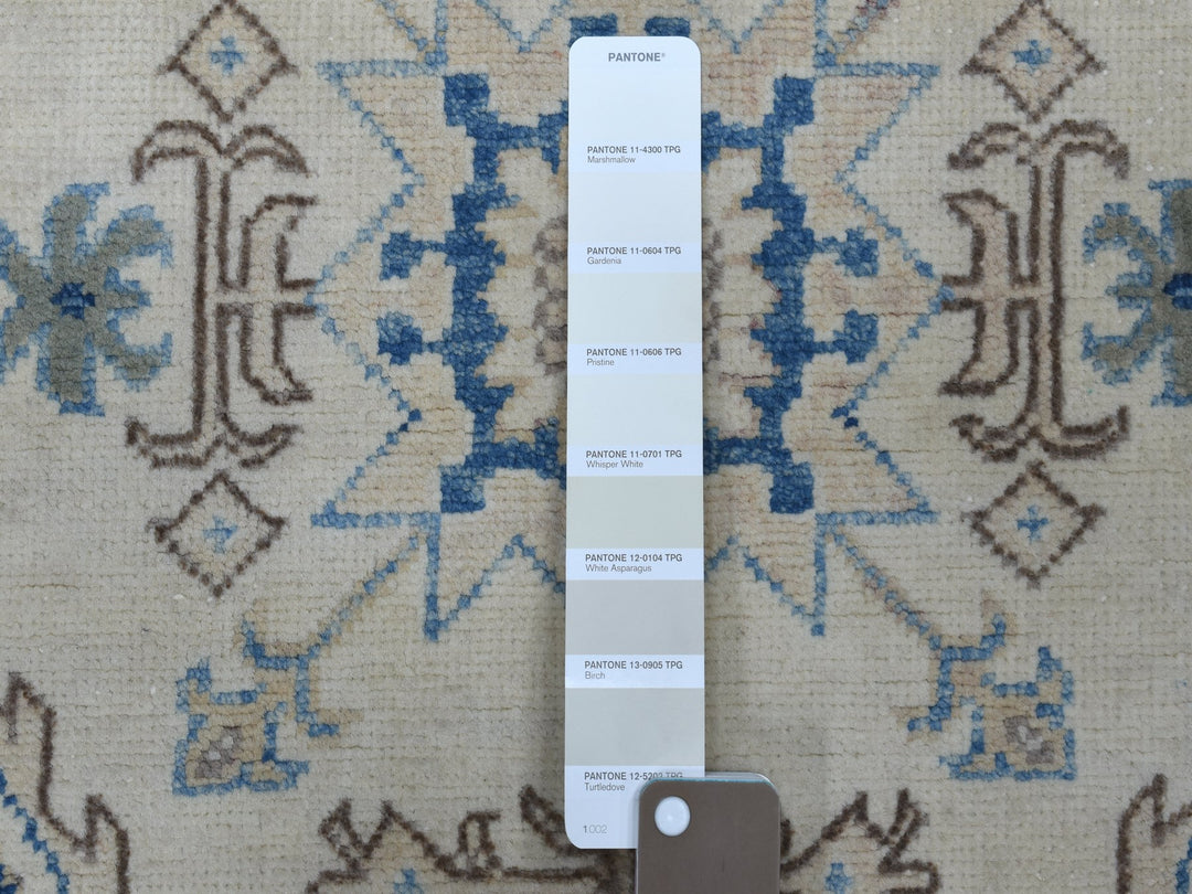 2'9" x 9'7" New Hand Knotted Ivory Wool Runner Oriental Rug - MOA10254660
