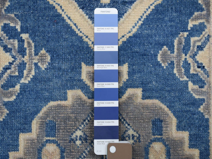 2'8" x 9'5" New Hand Knotted Blue Wool Runner Oriental Rug - MOA10254663
