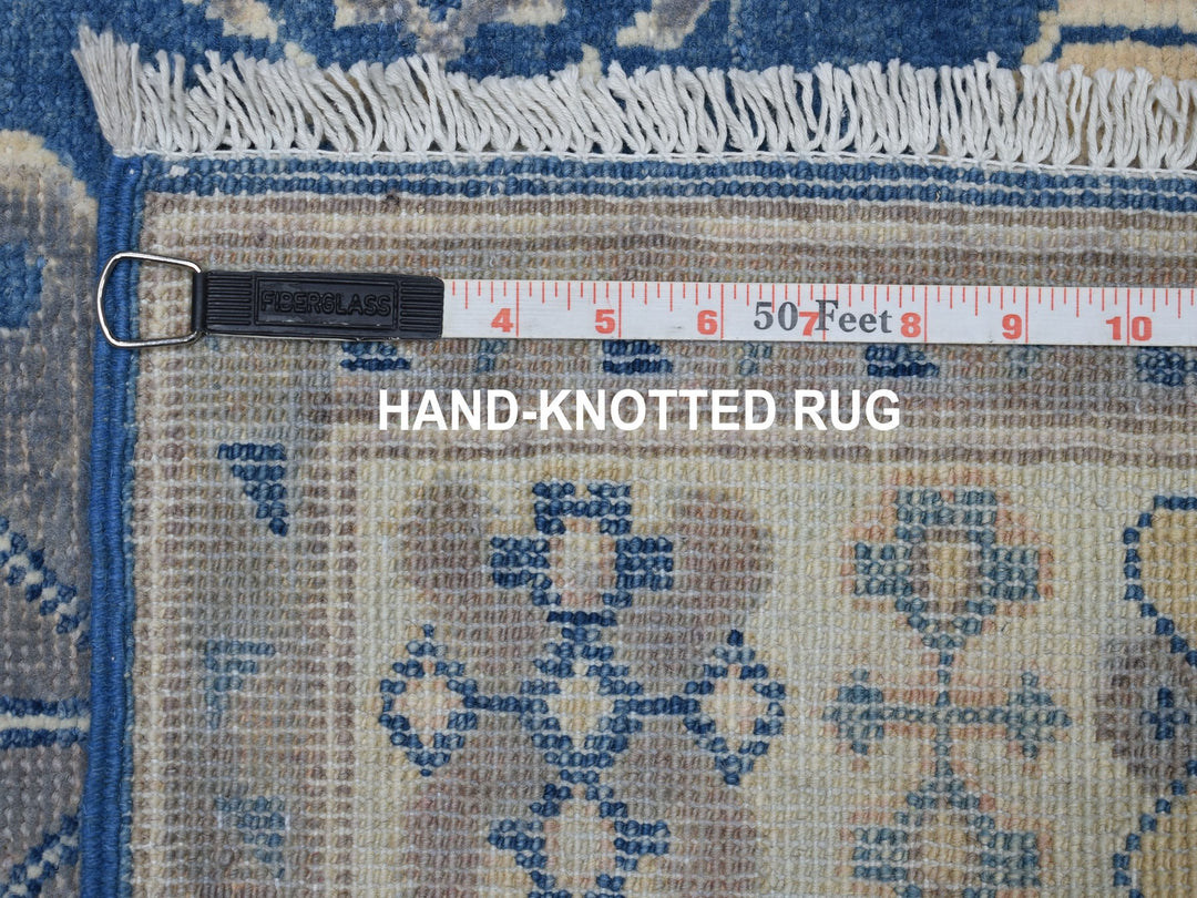 2'8" x 9'5" New Hand Knotted Blue Wool Runner Oriental Rug - MOA10254663