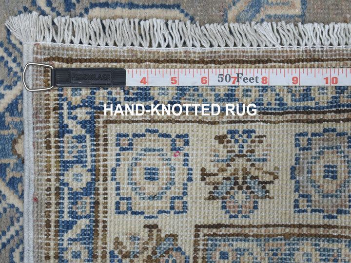 2'8" x 9'7" New Hand Knotted Grey Wool Runner Oriental Rug - MOA10254675