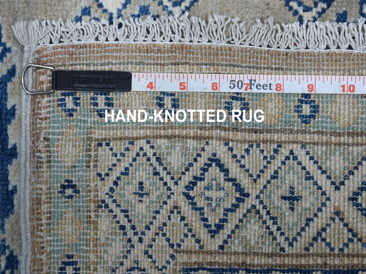 2'6" x 9'9" New Hand Knotted Grey Wool Runner Oriental Rug - MOA10254681