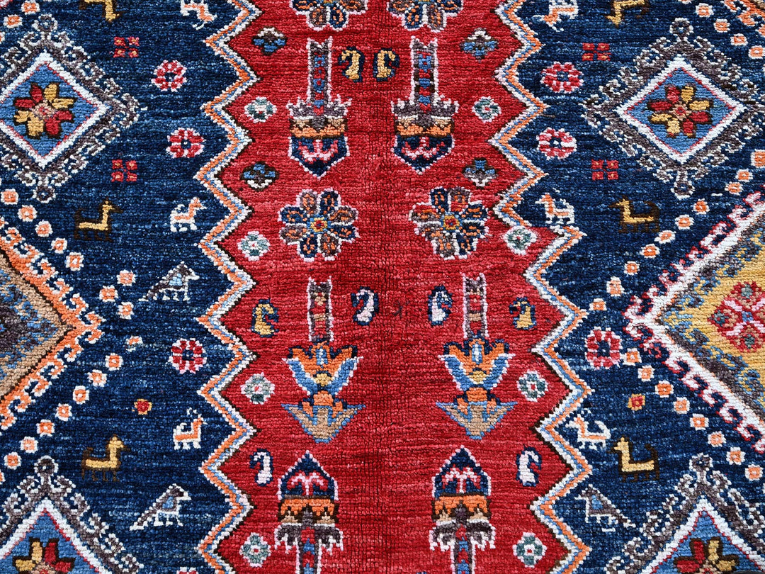 9'1" x 12'3" New Hand Knotted Red Wool Rectangle Oriental Rug - MOA102546