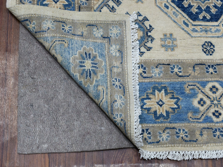 4'0" x 5'9" New Hand Knotted Ivory Wool Rectangle Oriental Rug - MOA10254784