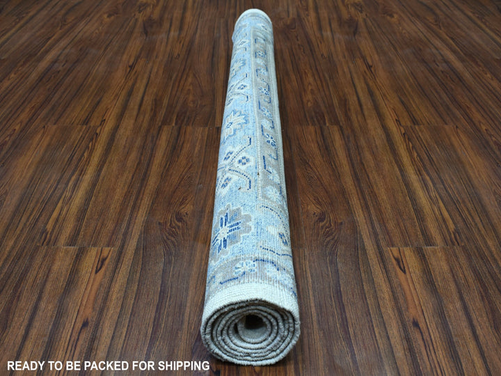 4'0" x 5'9" New Hand Knotted Ivory Wool Rectangle Oriental Rug - MOA10254784
