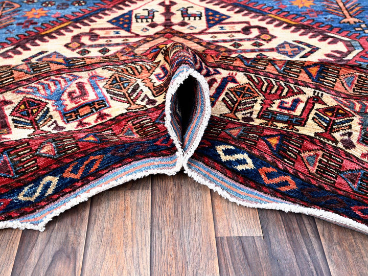 9'5" x 12'1" New Hand Knotted Blue Wool Rectangle Oriental Rug - MOA102547