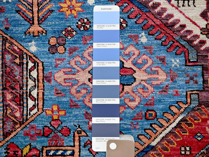 9'5" x 12'1" New Hand Knotted Blue Wool Rectangle Oriental Rug - MOA102547