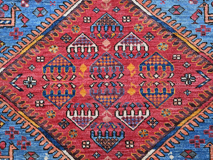 9'5" x 12'1" New Hand Knotted Blue Wool Rectangle Oriental Rug - MOA102547