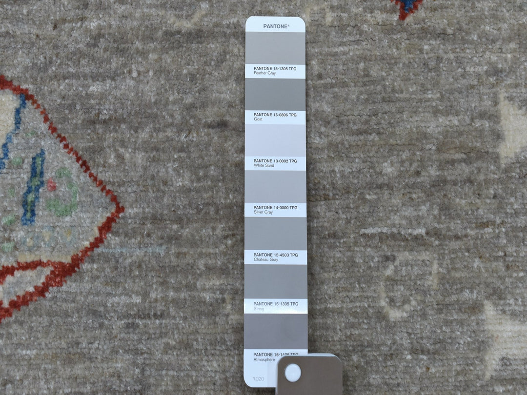 4'0" x 6'0" New Hand Knotted Grey Wool Rectangle Oriental Rug - MOA10254827