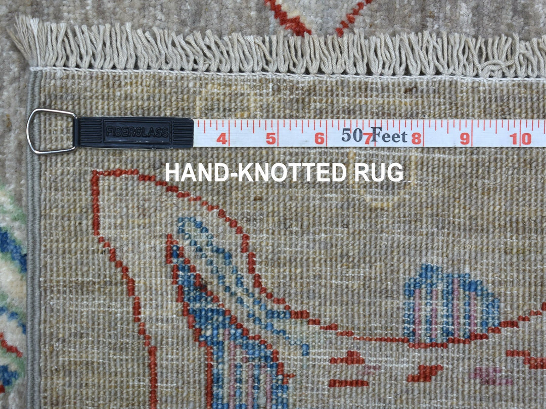 4'0" x 6'0" New Hand Knotted Grey Wool Rectangle Oriental Rug - MOA10254827