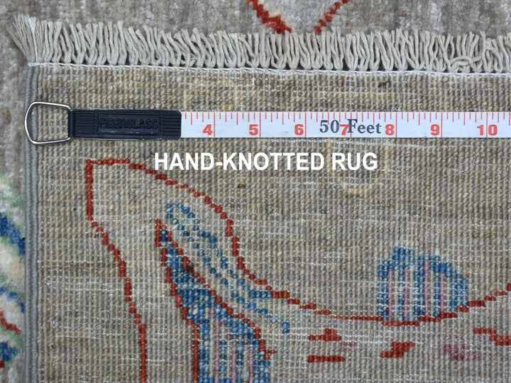 4'0" x 6'0" New Hand Knotted Grey Wool Rectangle Oriental Rug - MOA10254827