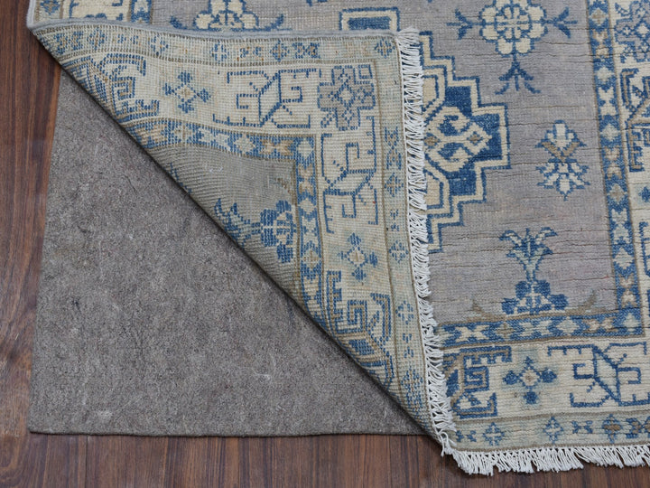 2'6" x 9'7" New Hand Knotted Grey Wool Runner Oriental Rug - MOA10254855