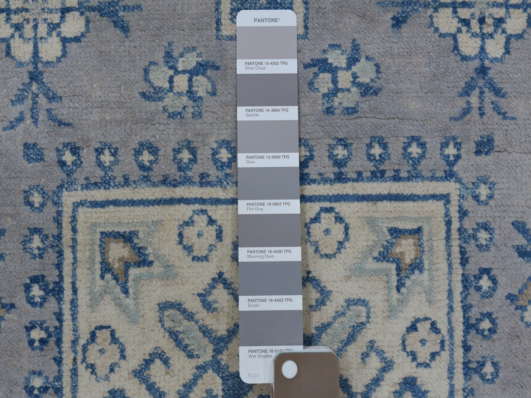 2'6" x 9'7" New Hand Knotted Grey Wool Runner Oriental Rug - MOA10254855