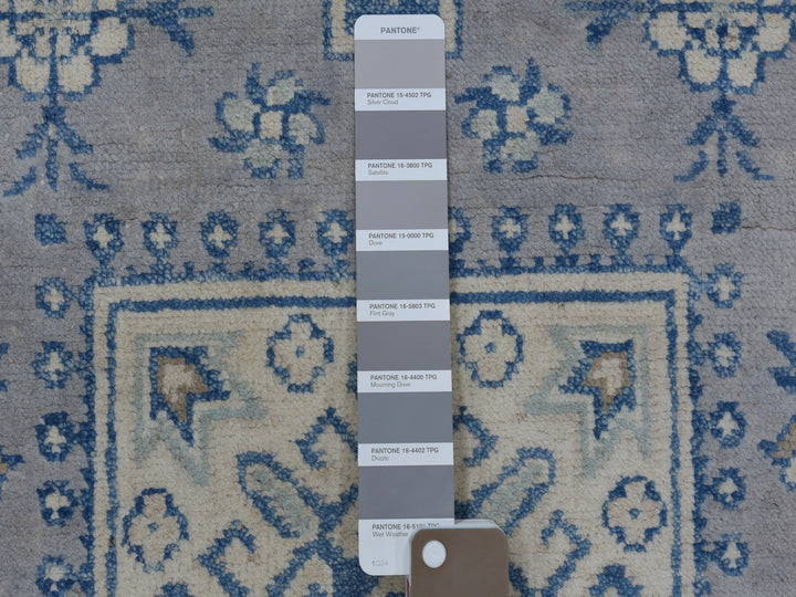 2'6" x 9'7" New Hand Knotted Grey Wool Runner Oriental Rug - MOA10254855