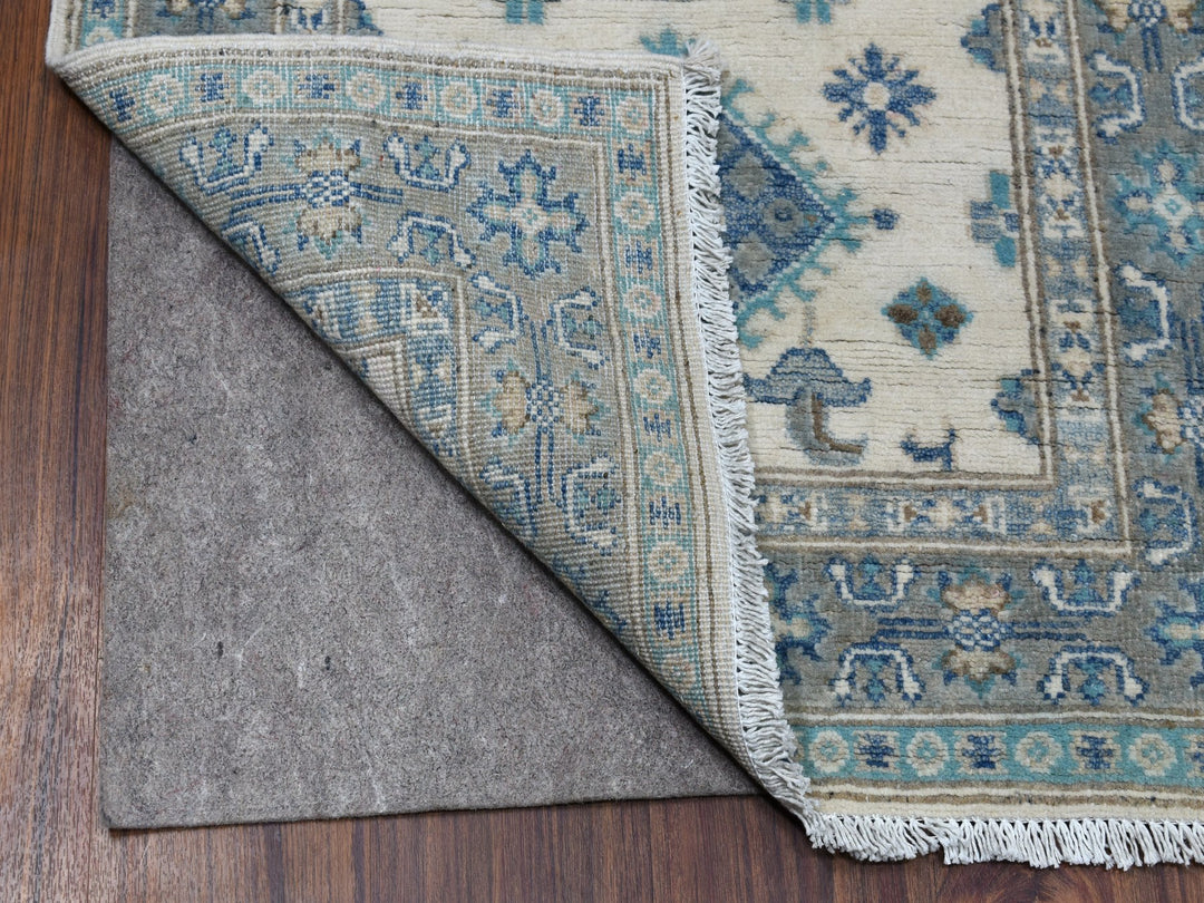 2'6" x 9'6" New Hand Knotted Ivory Wool Runner Oriental Rug - MOA10254862