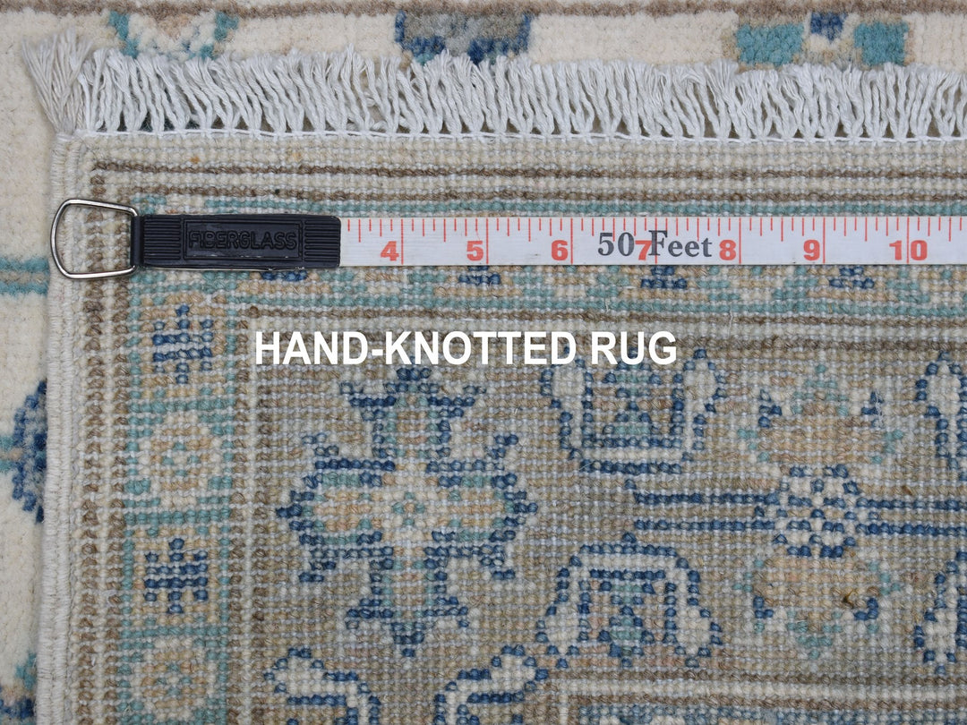 2'6" x 9'6" New Hand Knotted Ivory Wool Runner Oriental Rug - MOA10254862