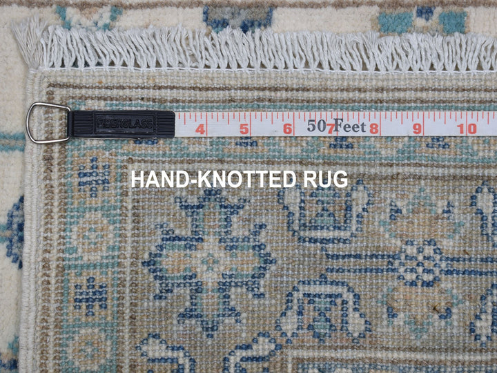 2'6" x 9'6" New Hand Knotted Ivory Wool Runner Oriental Rug - MOA10254862