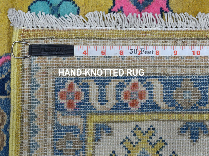 4'10" x 6'6" New Hand Knotted Yellow Wool Rectangle Oriental Rug - MOA10254936