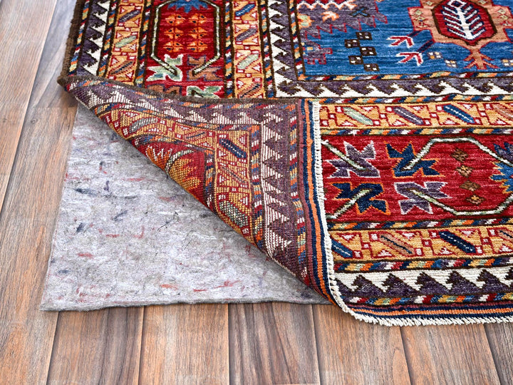 8'2" x 9'9" New Hand Knotted Blue Wool Rectangle Oriental Rug - MOA102549