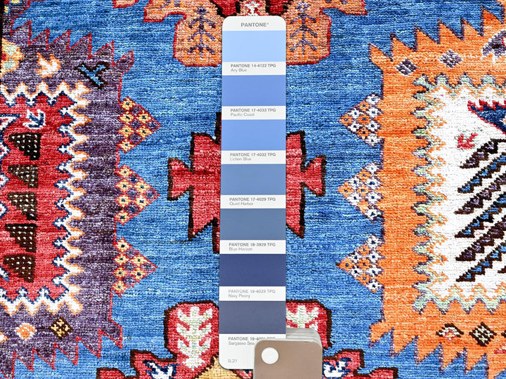 8'2" x 9'9" New Hand Knotted Blue Wool Rectangle Oriental Rug - MOA102549